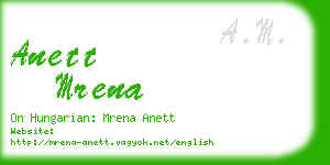 anett mrena business card